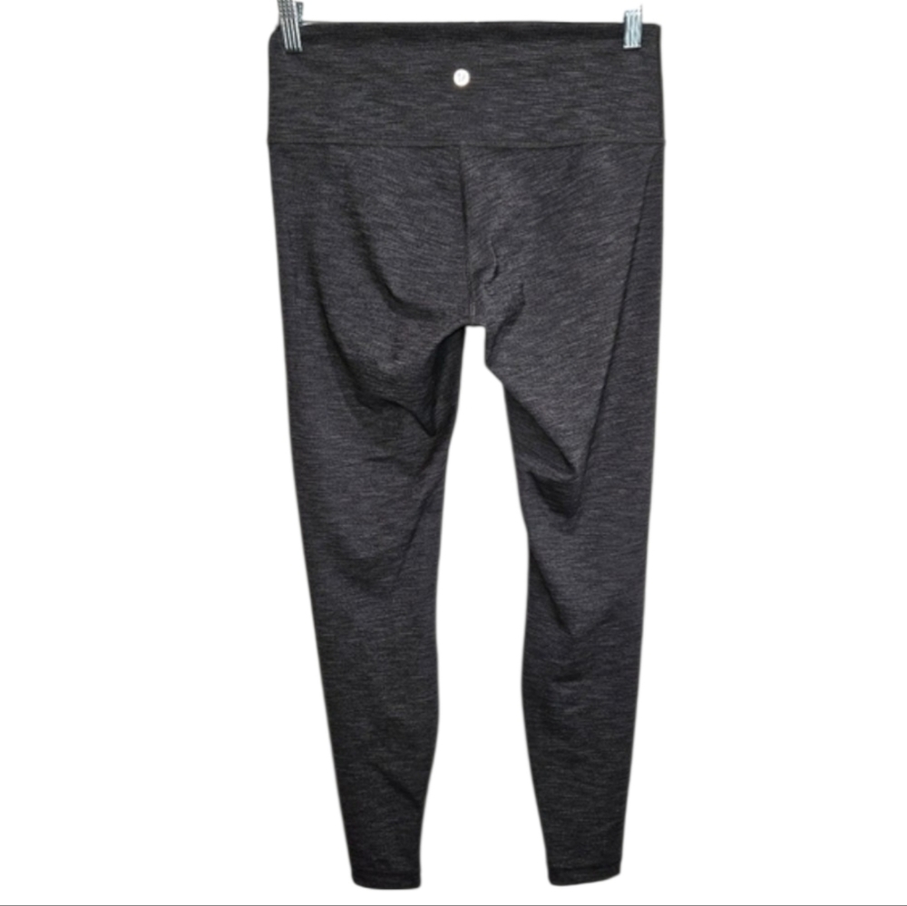 Lululemon Wunder Under Dark Gray Heathered High-Waisted Leggings Women's Size 10
